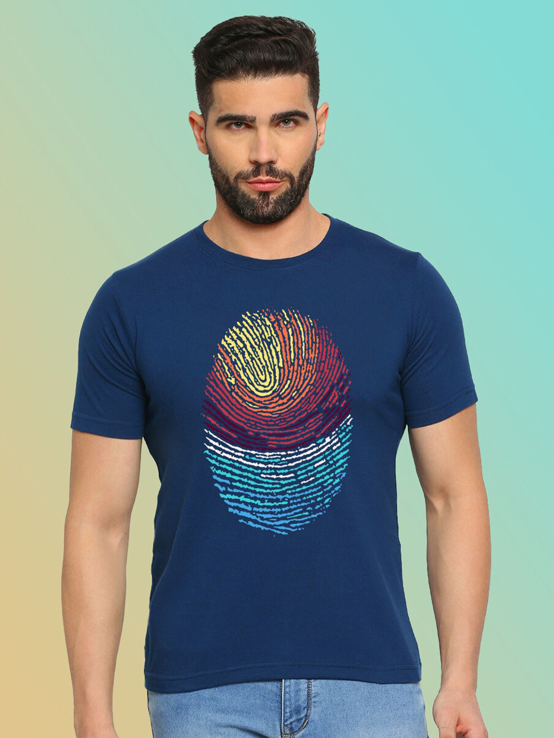 

MOD ECRU Unisex Graphic Printed T-shirt, Blue