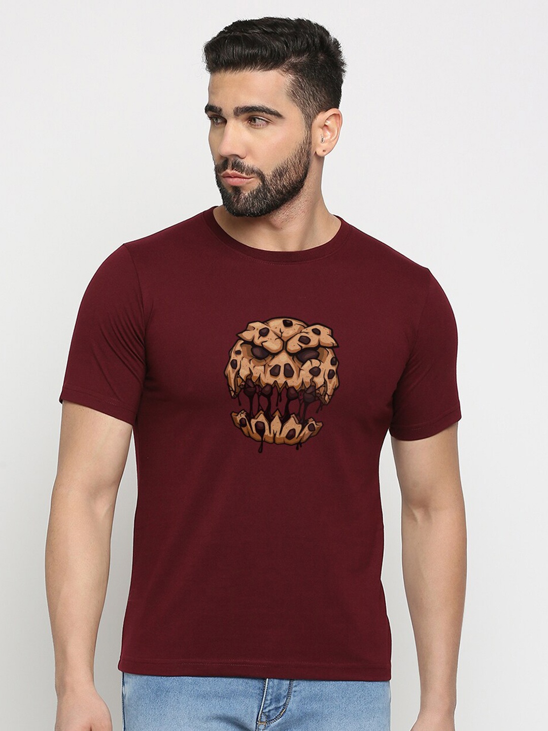 

MOD ECRU Unisex Graphic Printed Regular Fit T-shirt, Maroon