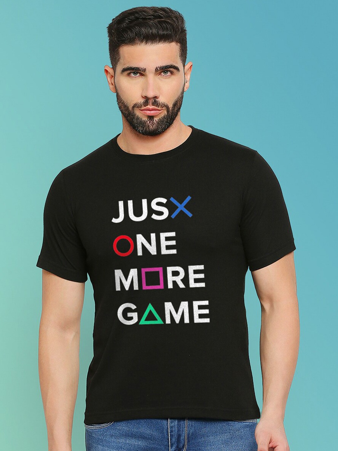 

MOD ECRU Unisex Typography Printed Regular Fit T-shirt, Black