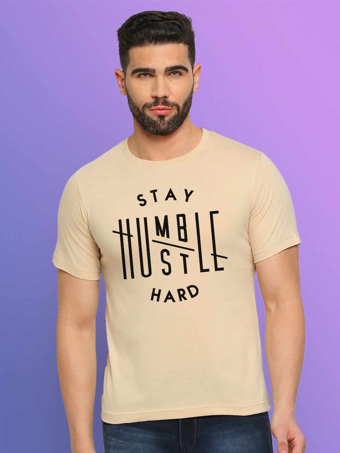 

MOD ECRU Unisex Typography Printed T-shirt, Cream