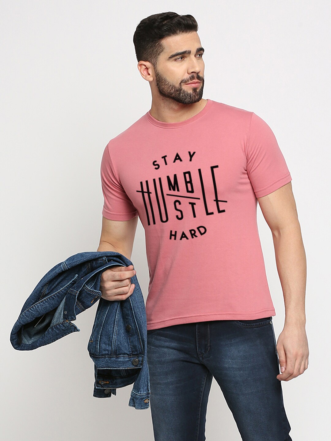 

MOD ECRU Unisex Typography Printed T-shirt, Pink