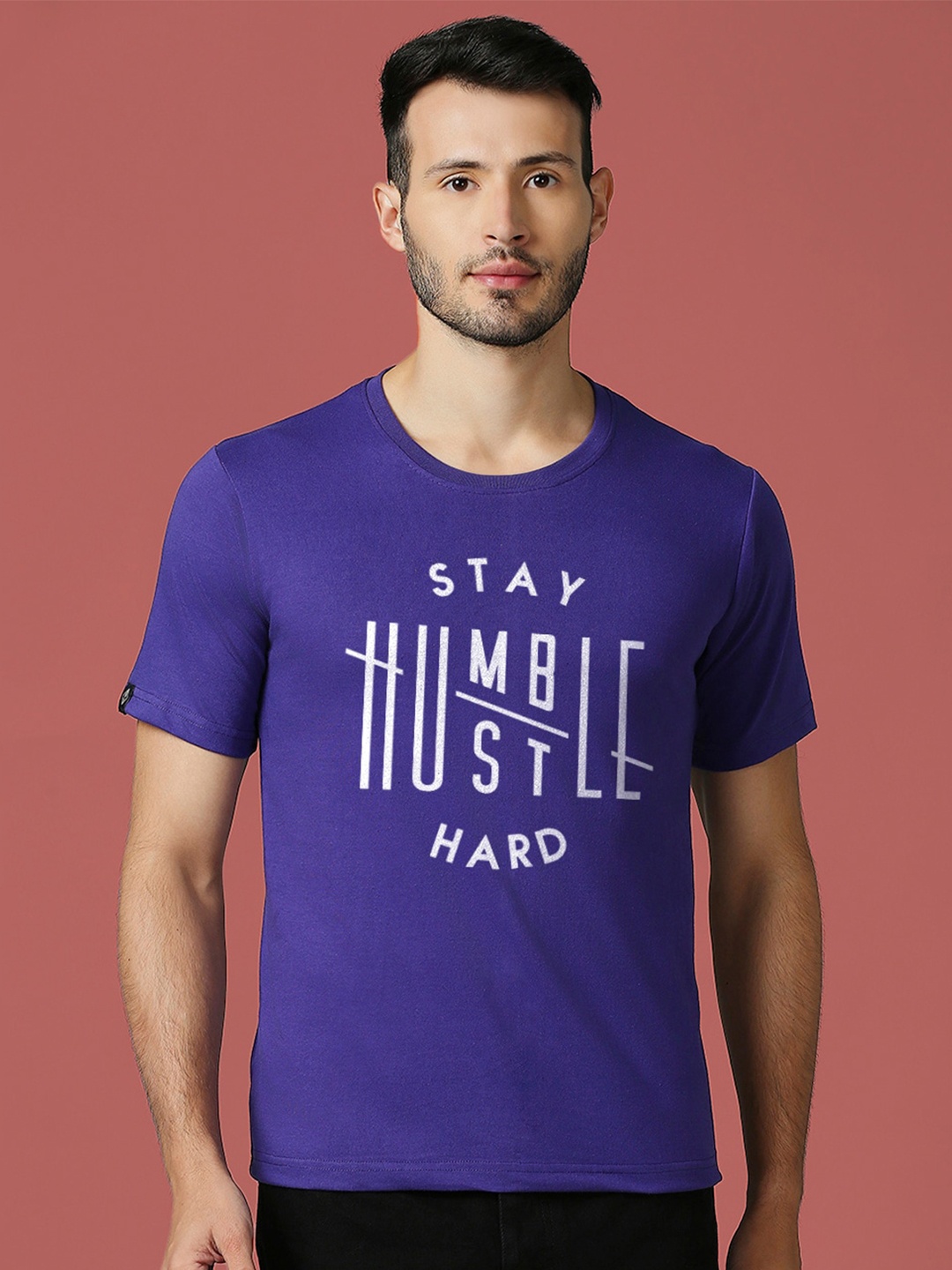 

MOD ECRU Unisex Typography Printed T-shirt, Purple