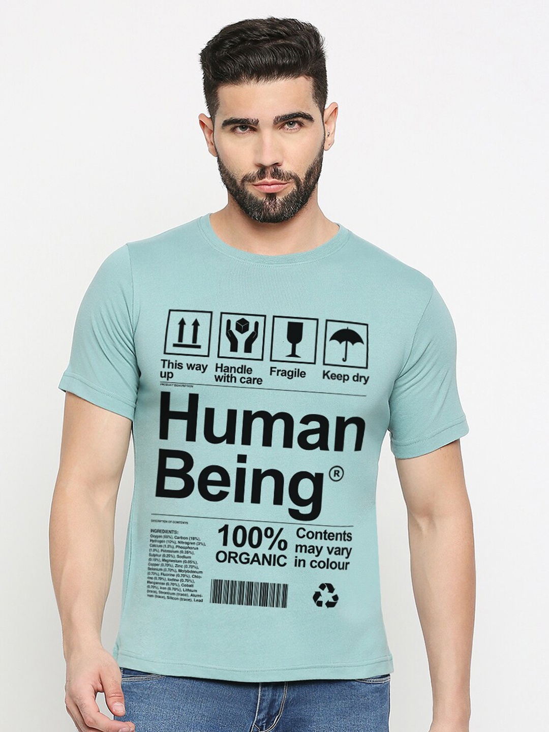 

MOD ECRU Unisex Typography Printed T-shirt, Green