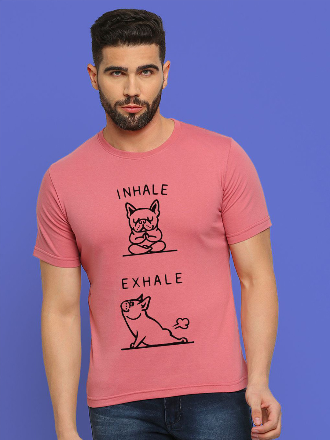 

MOD ECRU Unisex Typography Printed Pure Cotton T-shirt, Pink