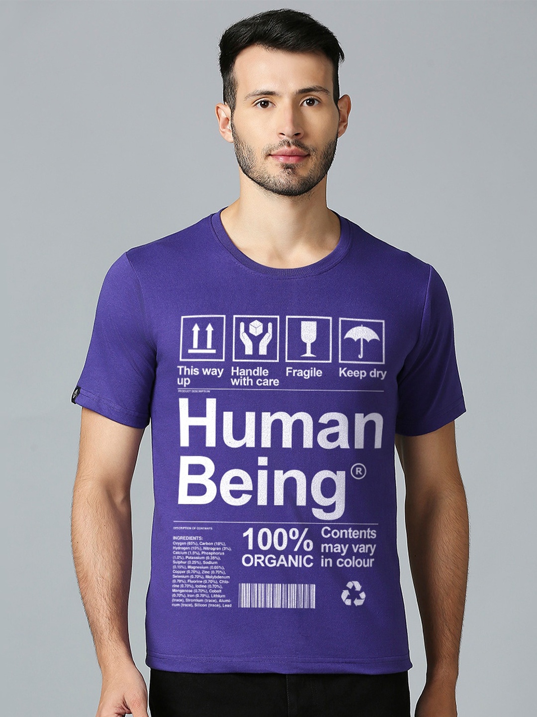 

MOD ECRU Unisex Typography Printed T-shirt, Purple