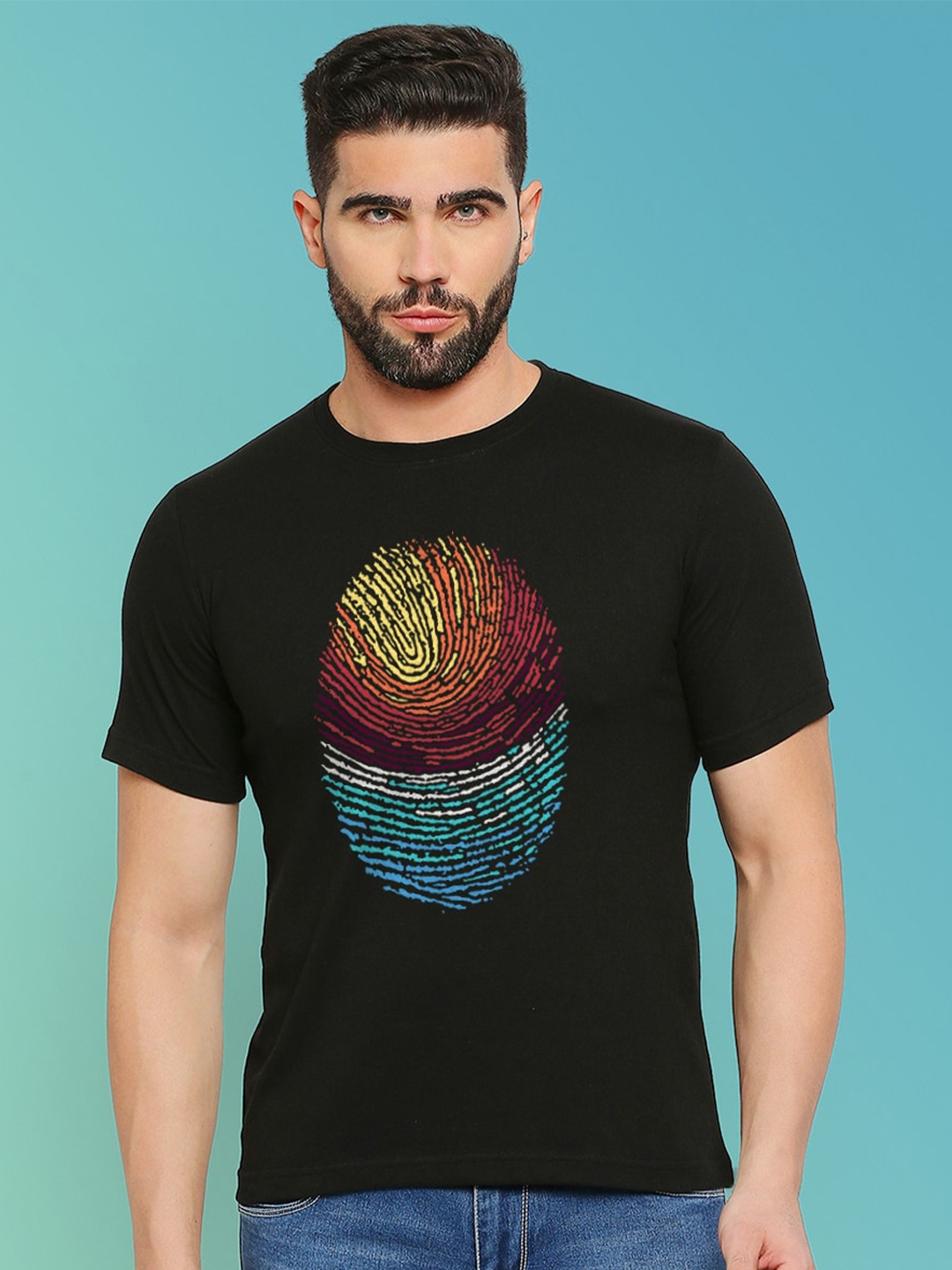 

MOD ECRU Unisex Graphic Printed T-shirt, Black