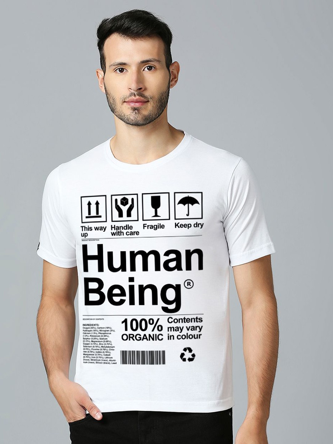 

MOD ECRU Unisex Typography Printed T-shirt, White
