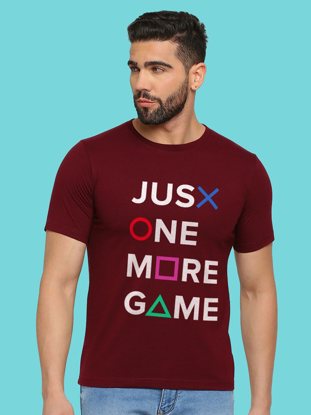 MOD ECRU Unisex Typography Printed T-shirt, Maroon