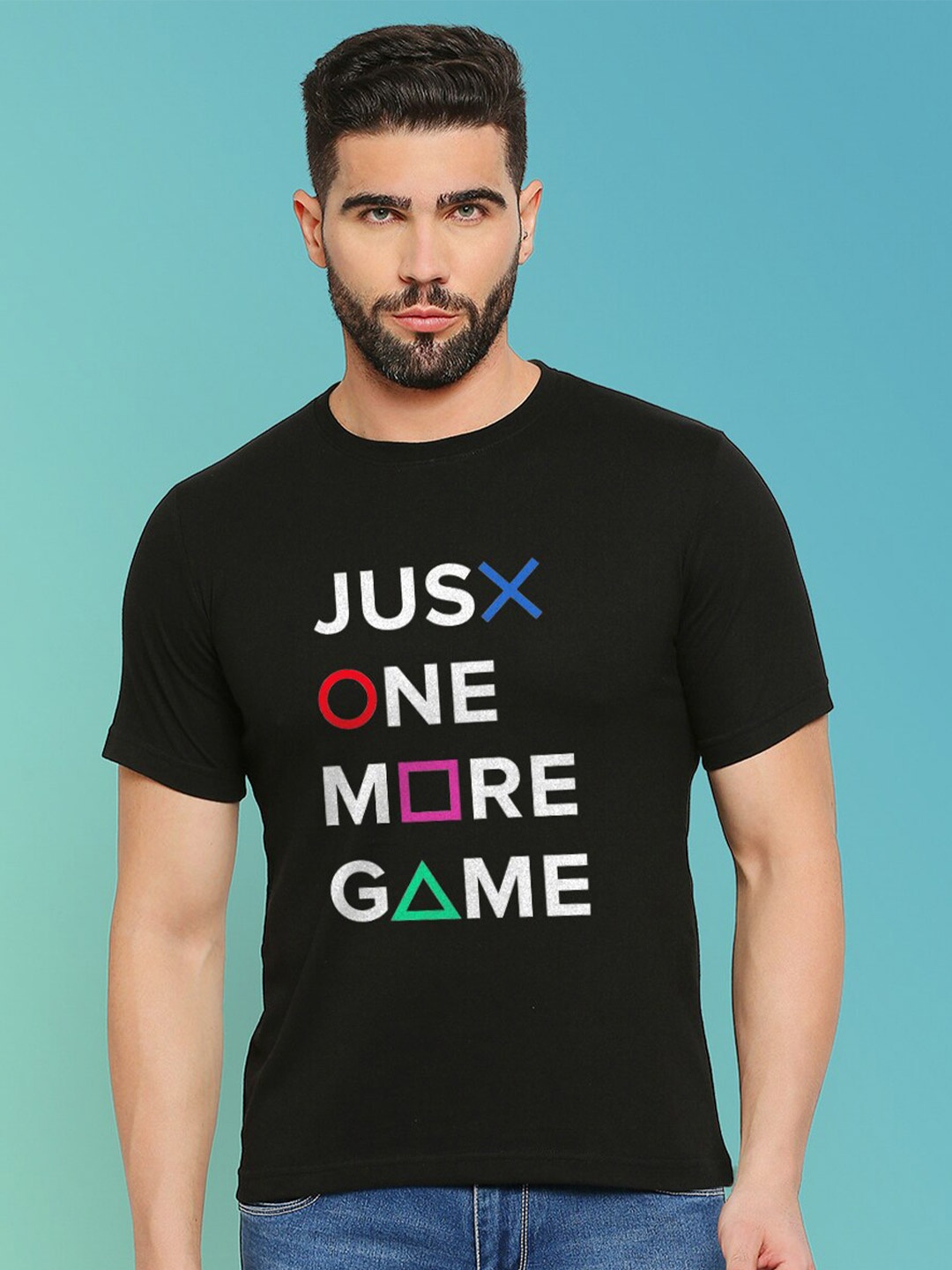 

MOD ECRU Unisex Typography Printed T-shirt, Black