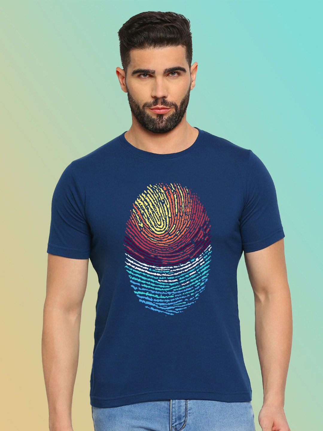 

MOD ECRU Unisex Graphic Printed T-shirt, Blue