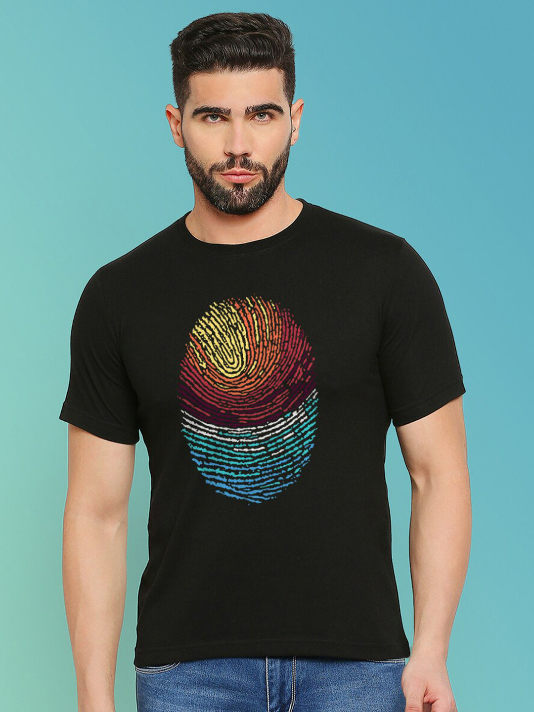 

MOD ECRU Unisex Graphic Printed T-shirt, Black