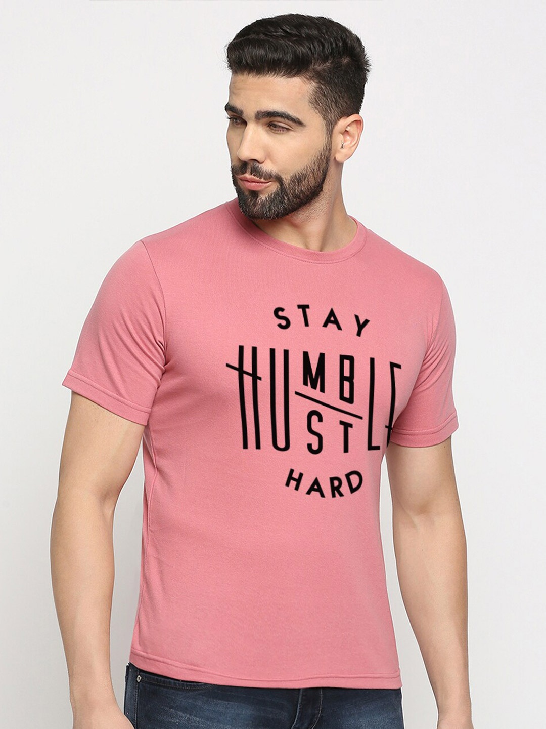 

MOD ECRU Unisex Typography Printed T-shirt, Pink