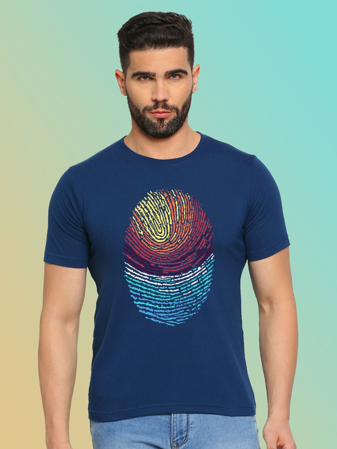 

MOD ECRU Unisex Graphic Printed T-shirt, Blue