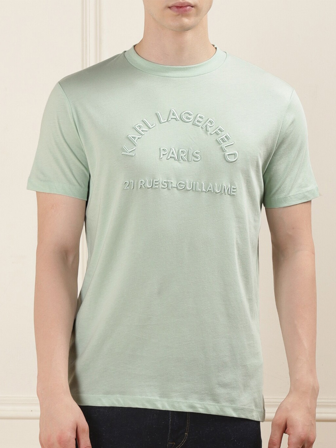 

Karl Lagerfeld Men Typography Solid T-shirt, Green