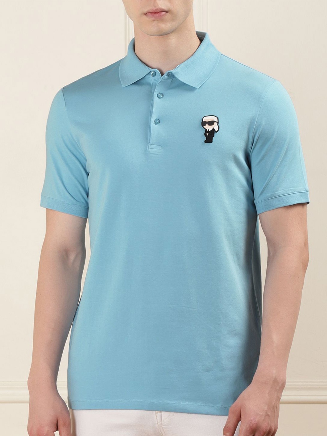 

Karl Lagerfeld Men Polo Collar Cotton T-shirt, Na