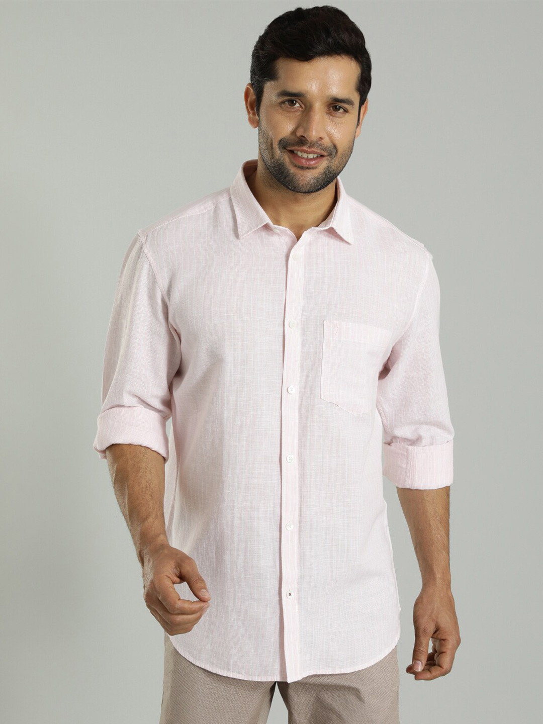 

Indian Terrain Slim Fit Striped Casual Shirt, Pink