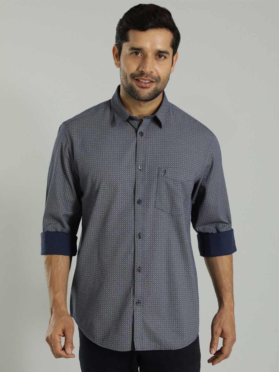 

Indian Terrain Micro Ditsy Printed Slim Fit Cotton Opaque Casual Shirt, Black
