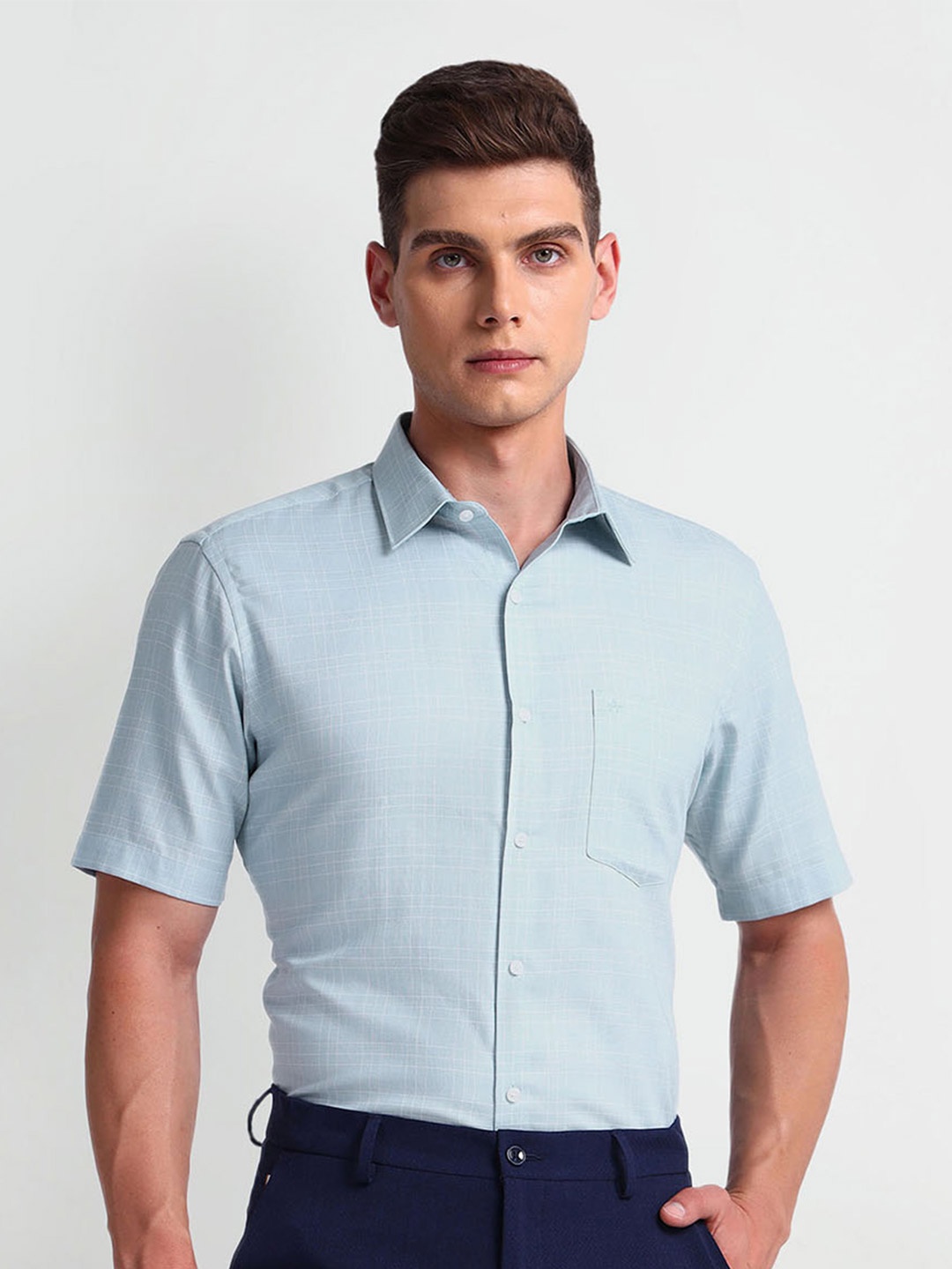 

Arrow Spread Collar Cotton Formal Shirt, Blue