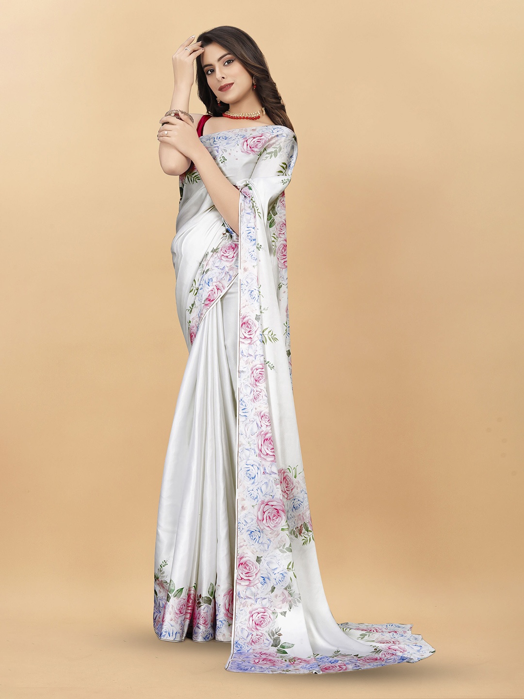 

KALINI Satin Saree, Grey