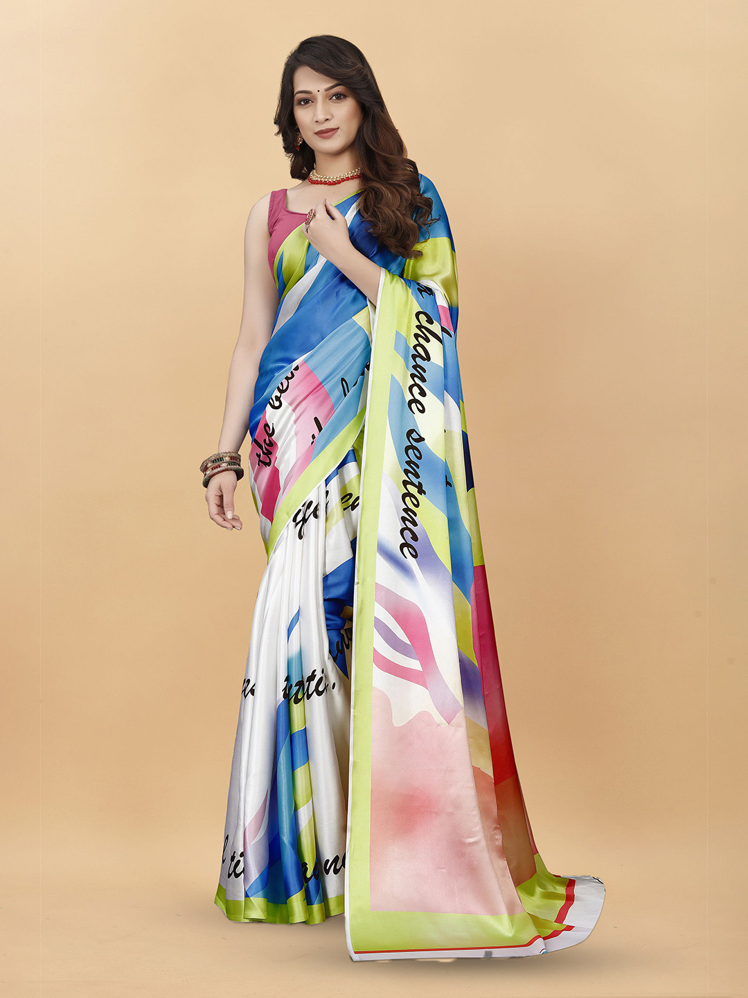 

KALINI Satin Saree, Blue