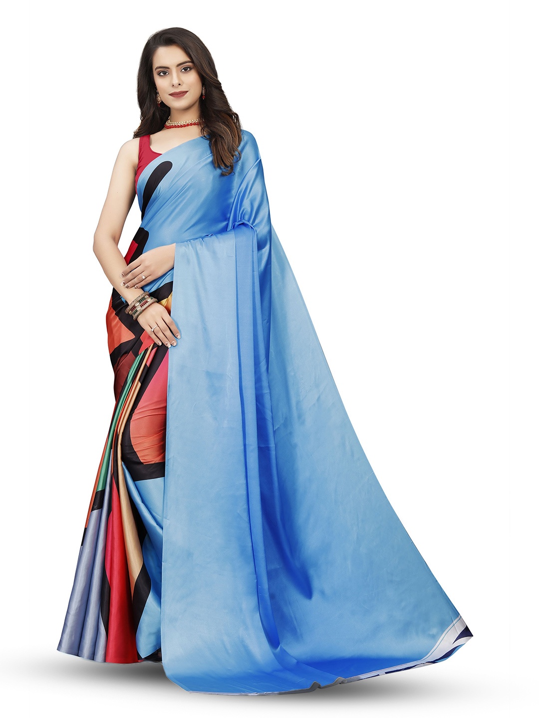

KALINI Satin Saree, Blue