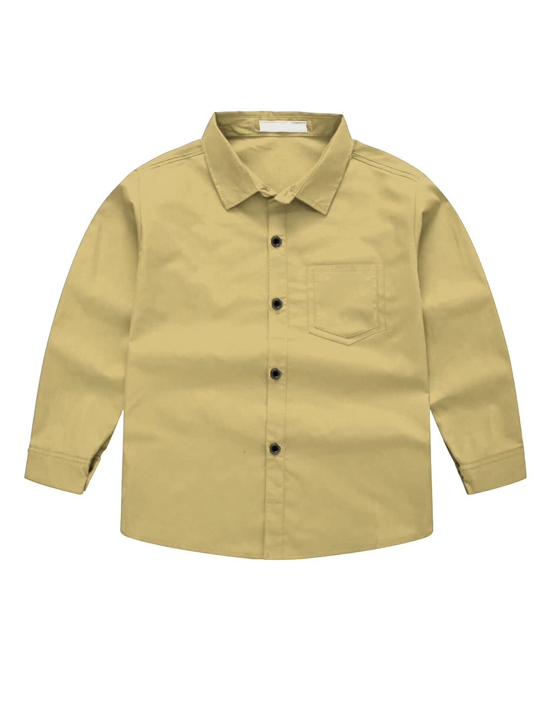 

BAESD Boys Comfort Spread Collar Regular Fit Cotton Casual Shirt, Beige