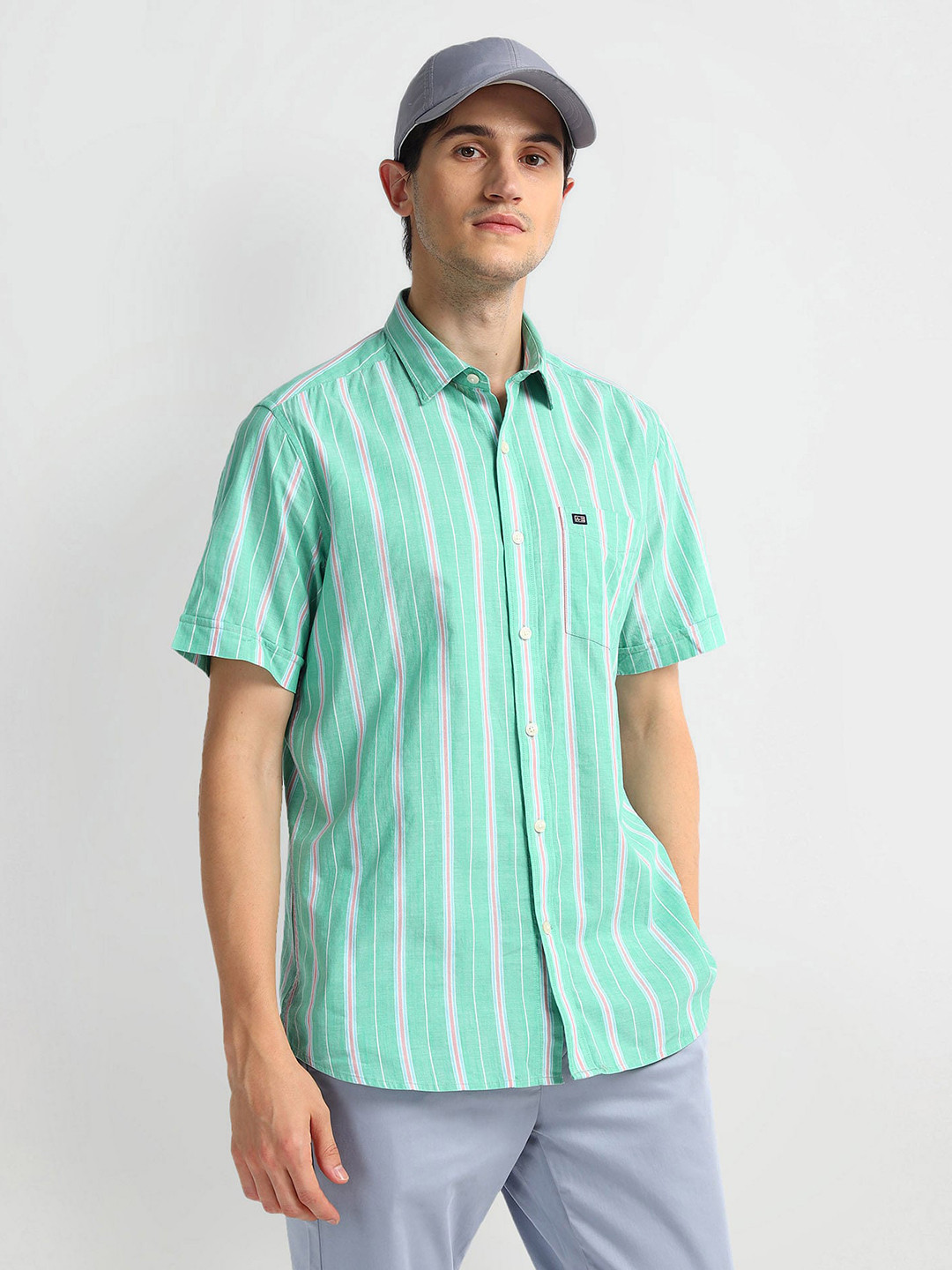 

Arrow Sport Striped Cotton Casual Shirt, Green