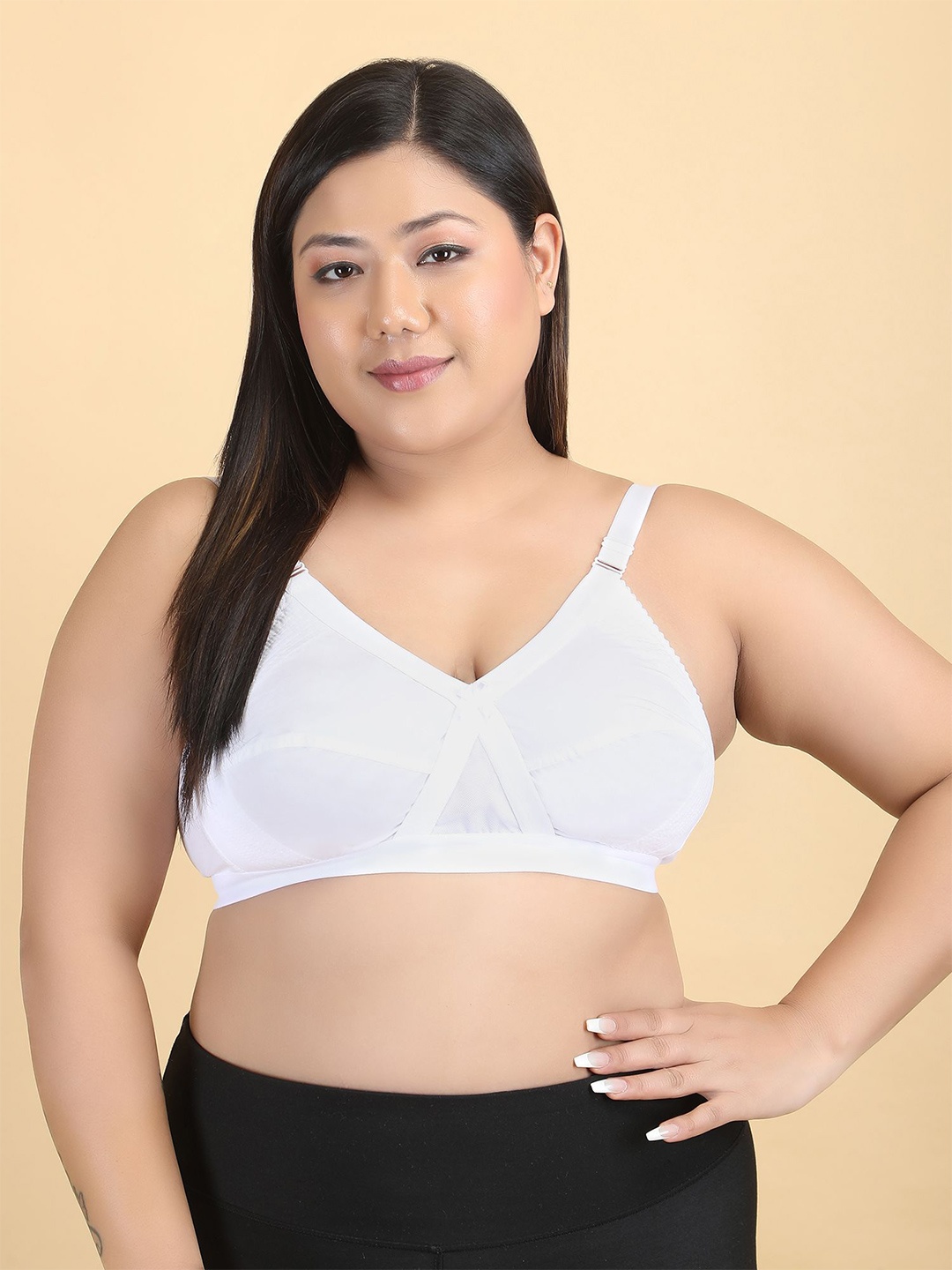 

Klassik Plus Size Full Coverage Bra, White