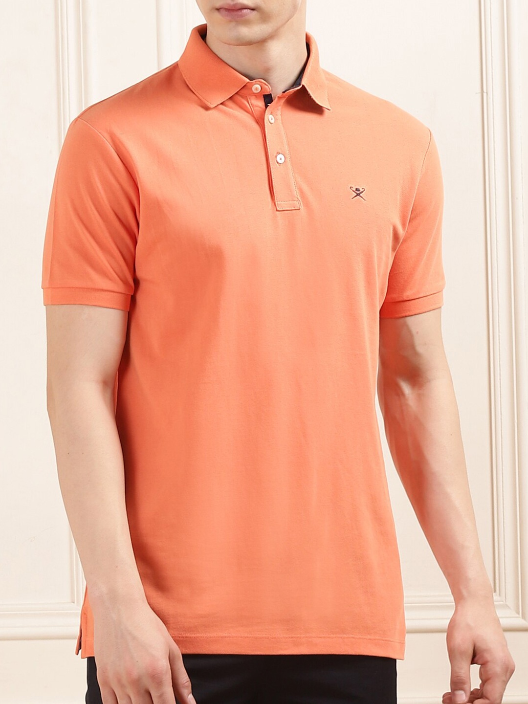 

HACKETT LONDON Men Applique Polo Collar T-shirt, Orange