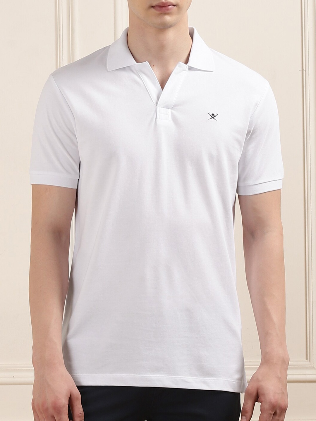 

HACKETT LONDON Men Applique Polo Collar T-shirt, White