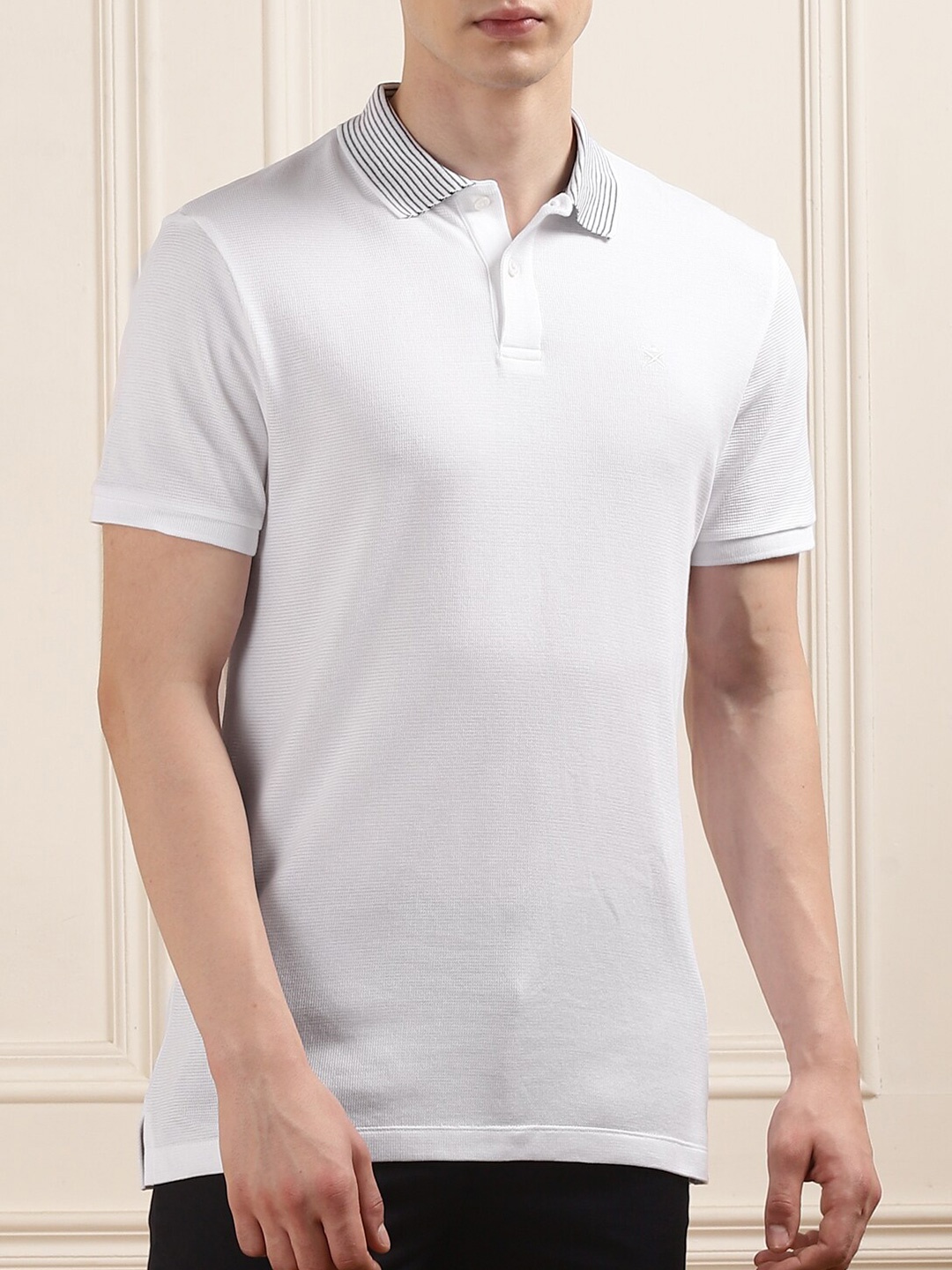 

HACKETT LONDON Men Applique Polo Collar T-shirt, White