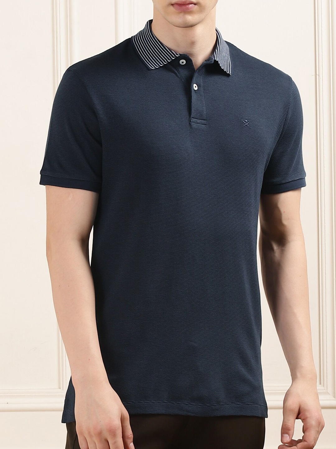 

HACKETT LONDON Men Applique Polo Collar T-shirt, Navy blue