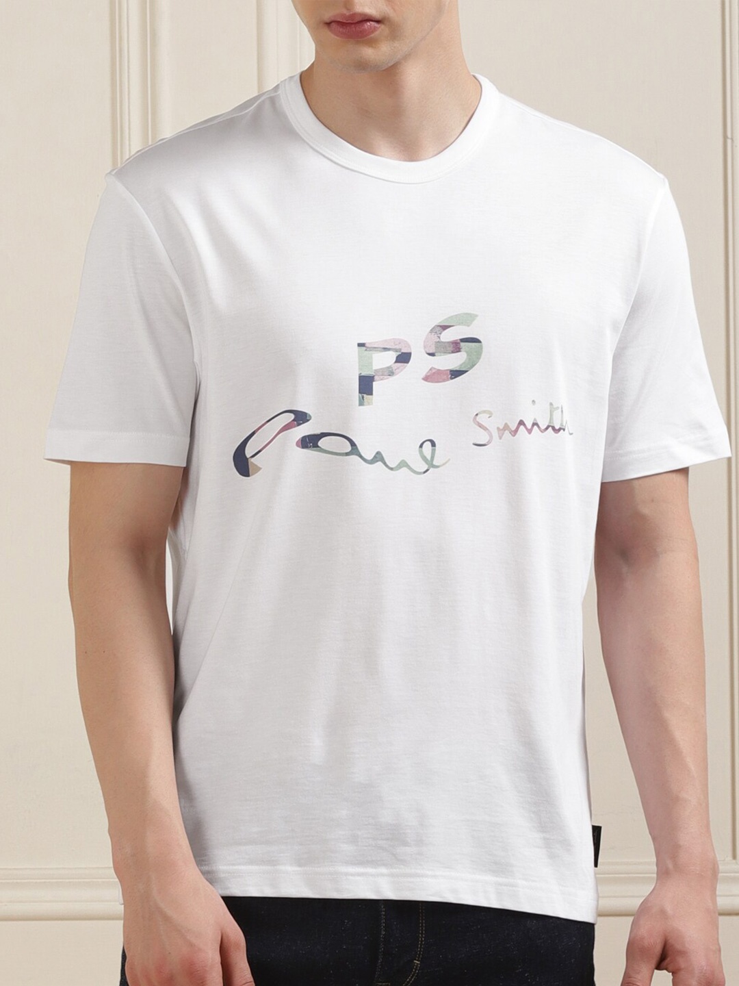 

PS By Paul Smith Men Typography Printed Pure Cotton T-shirt, White