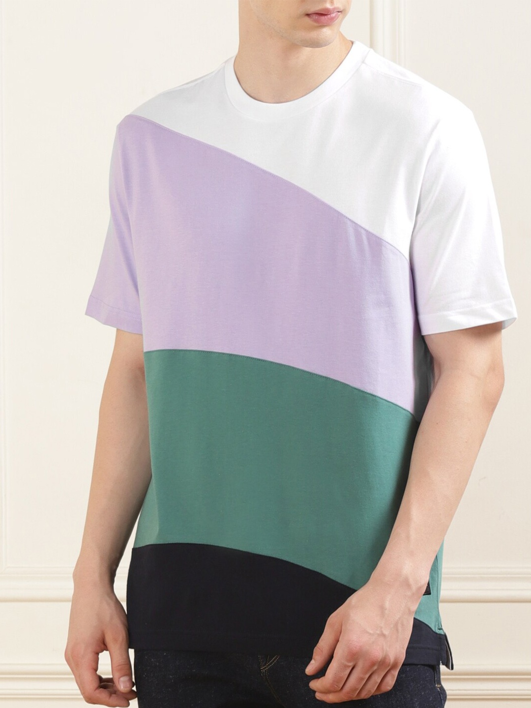 

PS By Paul Smith Men Colourblocked Pure Cotton T-shirt, White