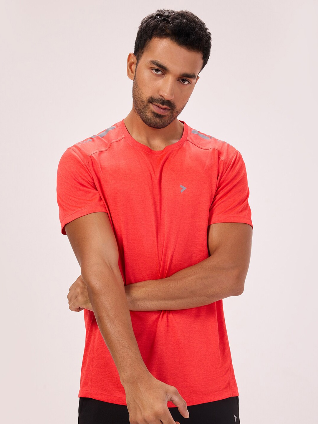 

Bombay High Men Solid Round Neck T-shirt, Orange