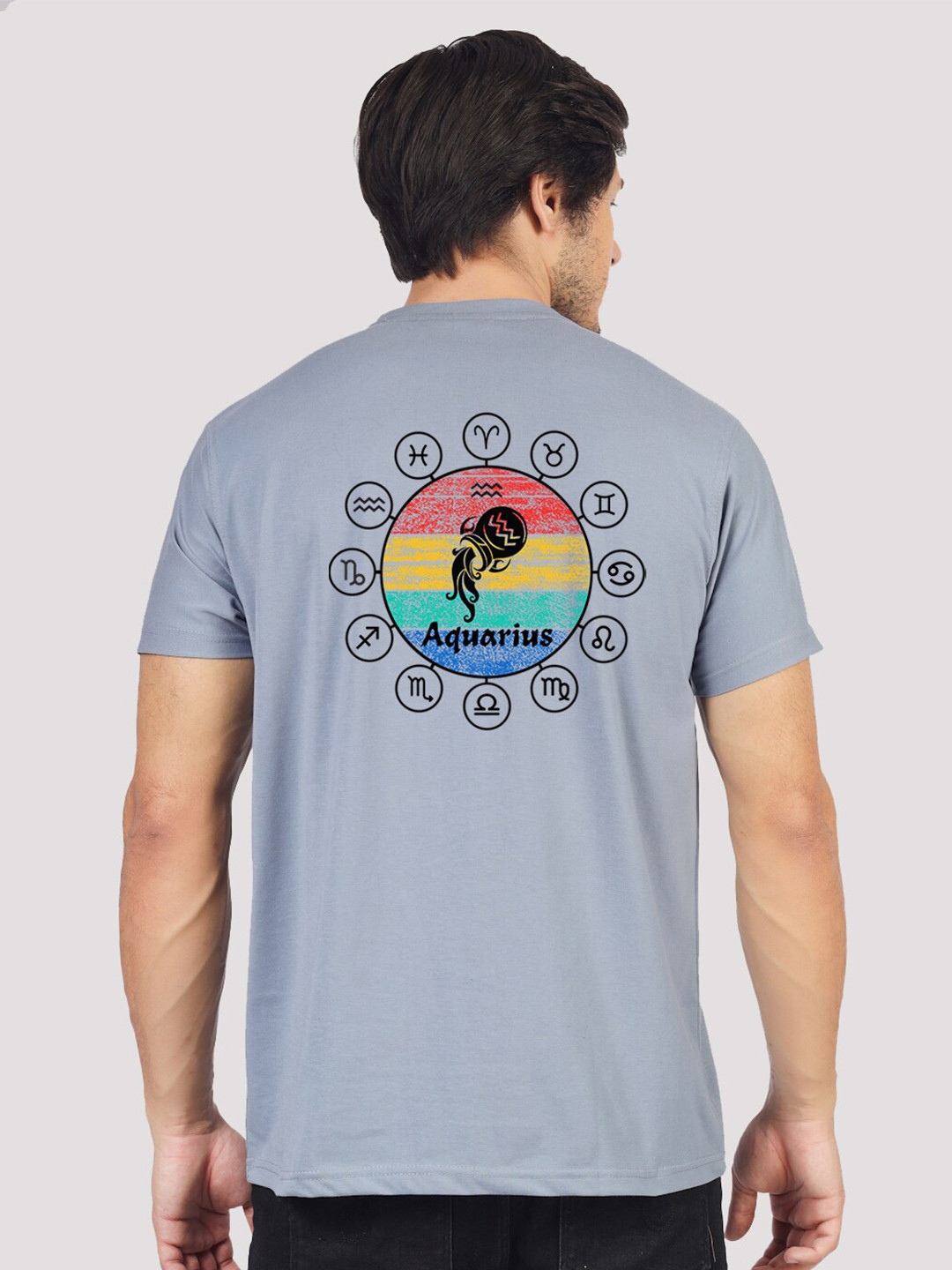 

Greylongg Men Printed Applique T-shirt, Grey