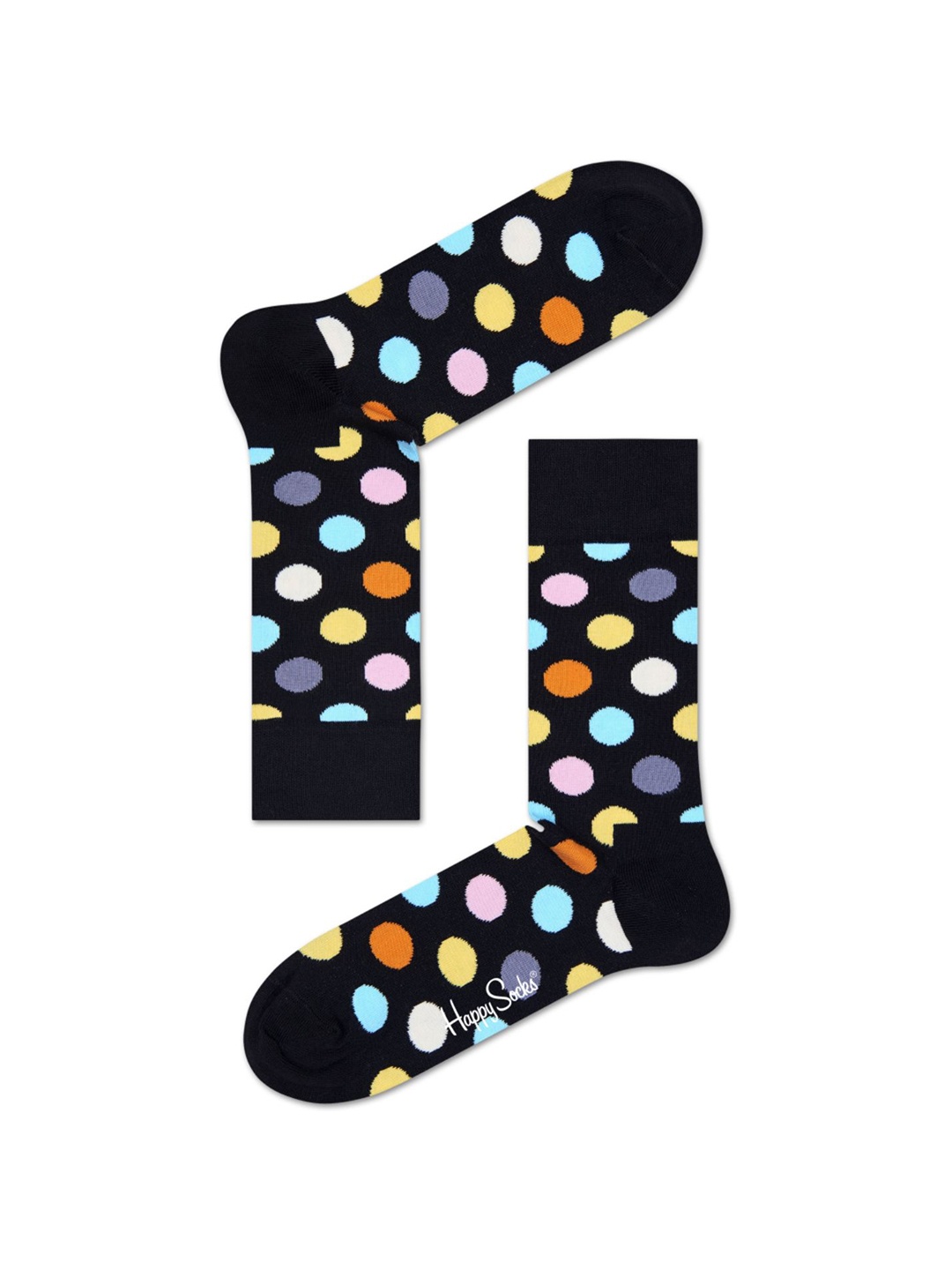 

Happy Socks Unisex Patterned Cotton Calf-Length Socks, Black