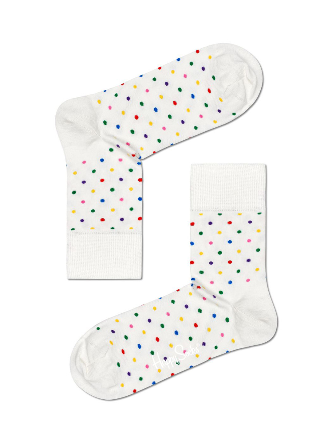 

Happy Socks Patterned Cotton Calf-Length Socks, White