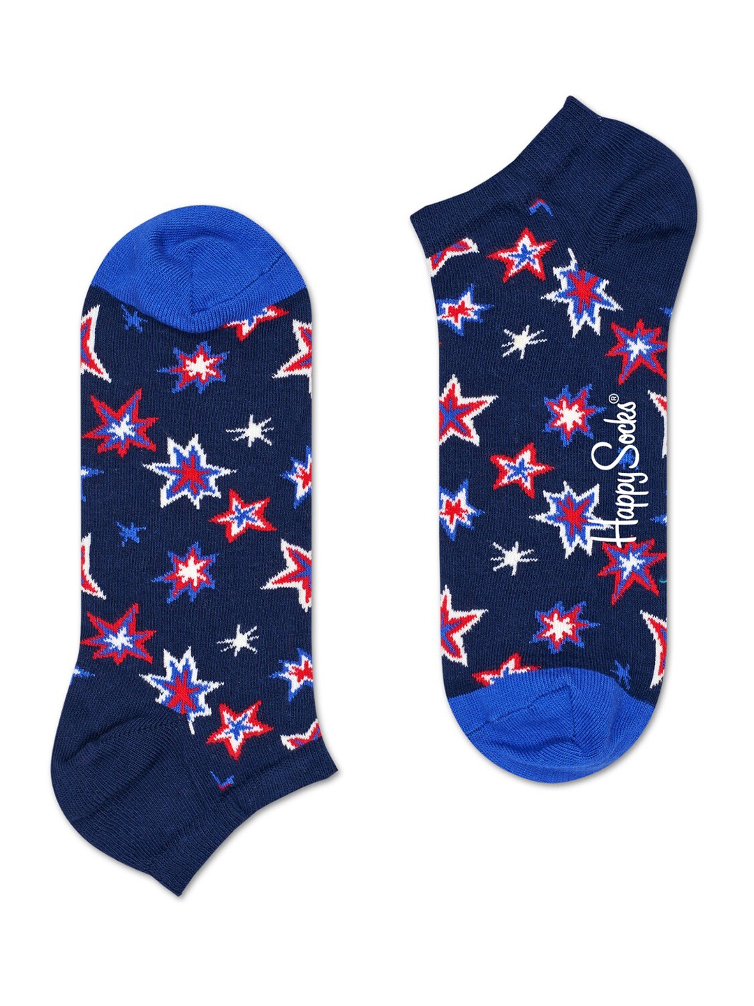 

Happy Socks Patterned Cotton Ankle-Length Socks, Blue