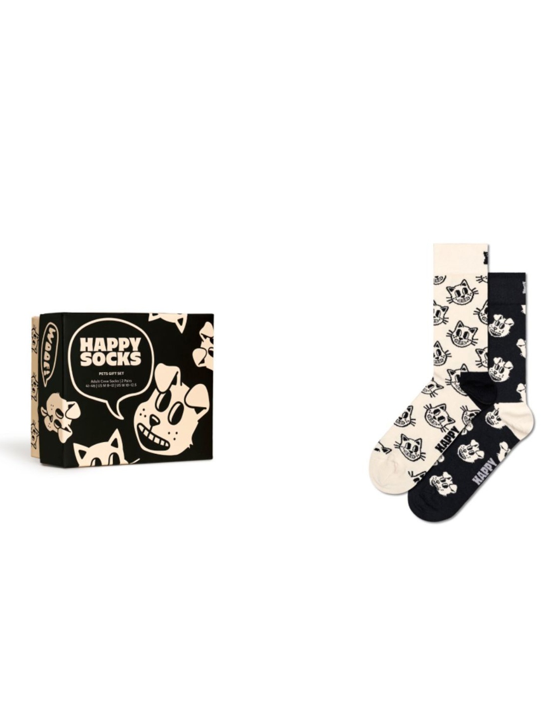

Happy Socks Pack Of 2 Patterned Cotton Calf-Length Socks, Black