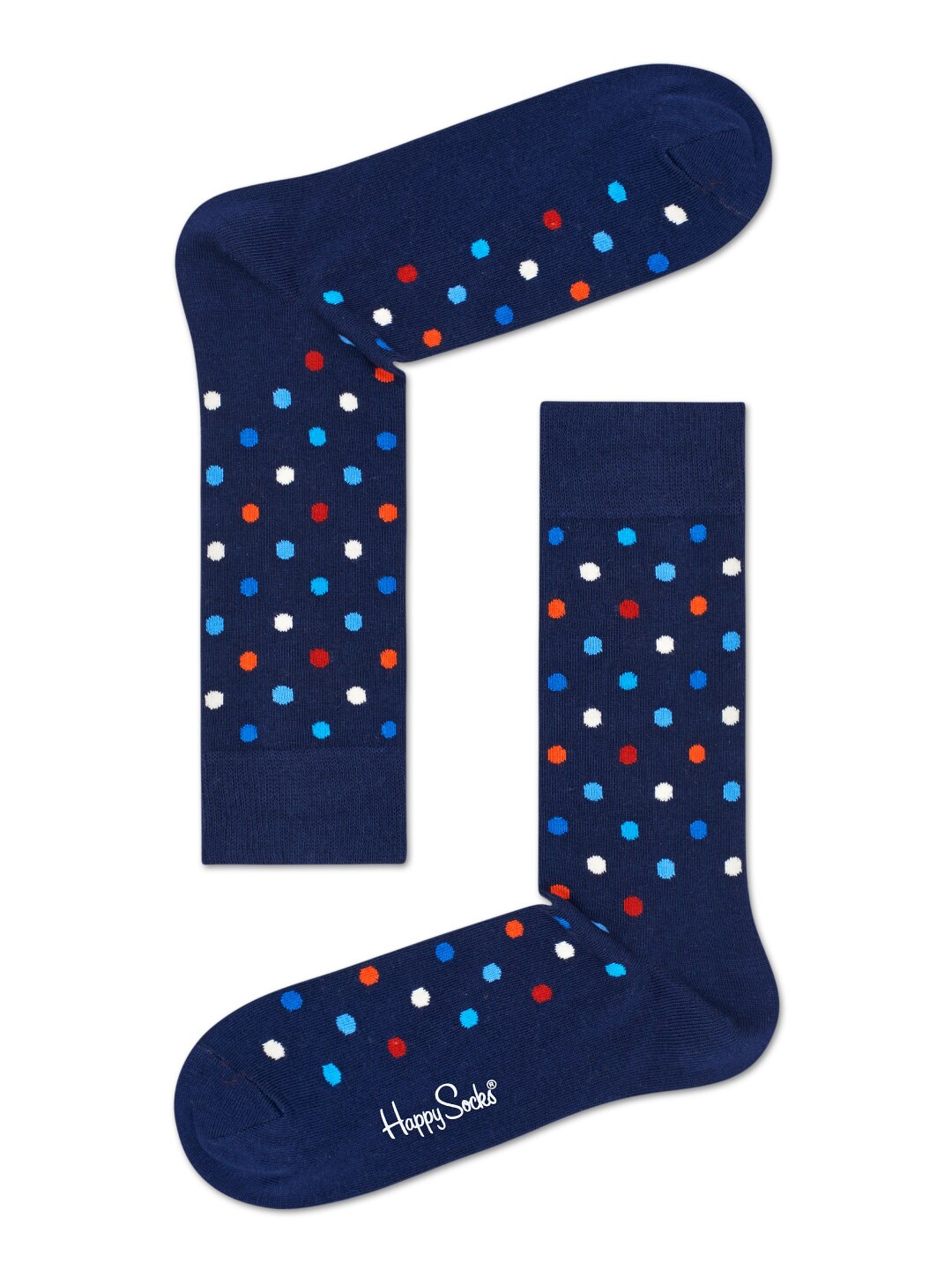 

Happy Socks Patterned Cotton Calf-Length Socks, Navy blue