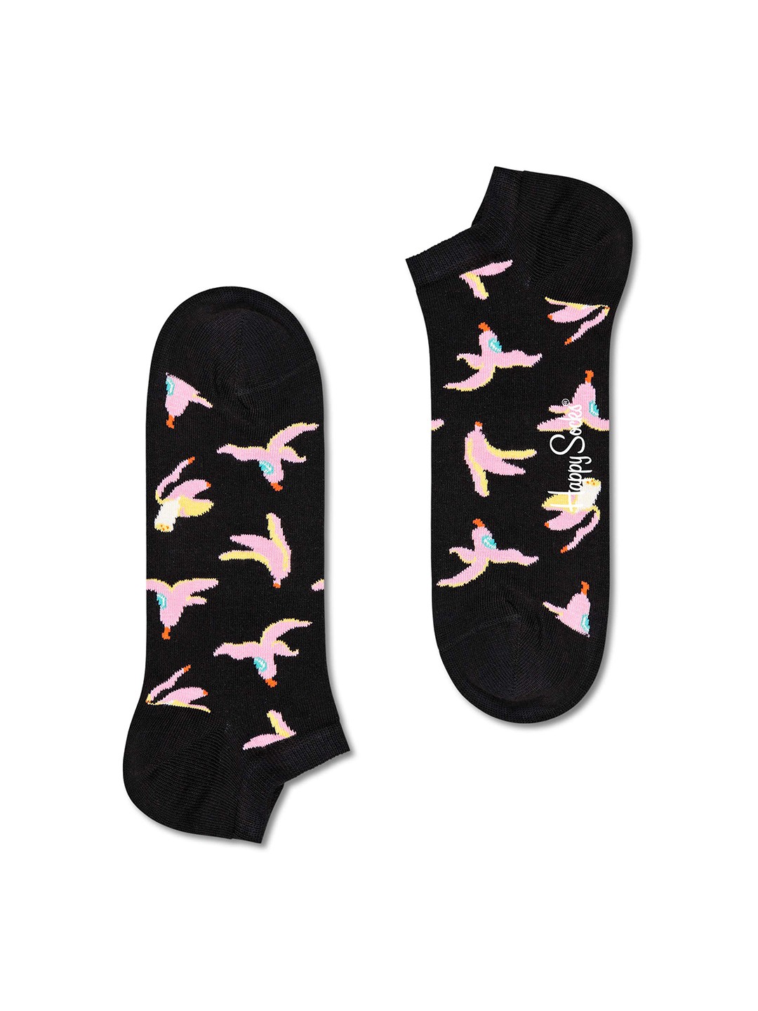 

Happy Socks Pack Of 2 Patterned Cotton Ankle-Length Socks, Black