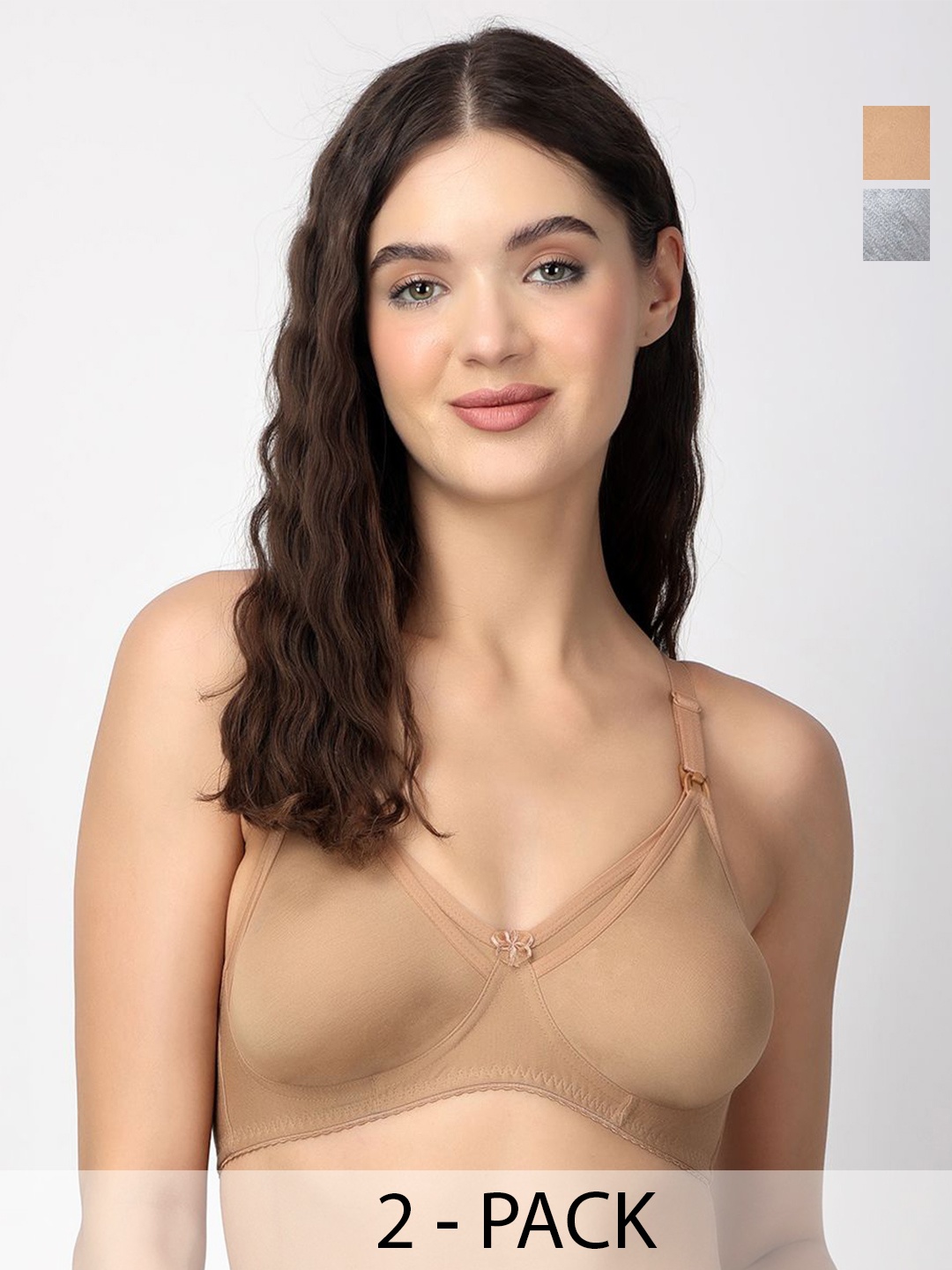 

Floret Pack Of 2 Medium Coverage All Day Comfort Super Support Maternity Bras, Nude