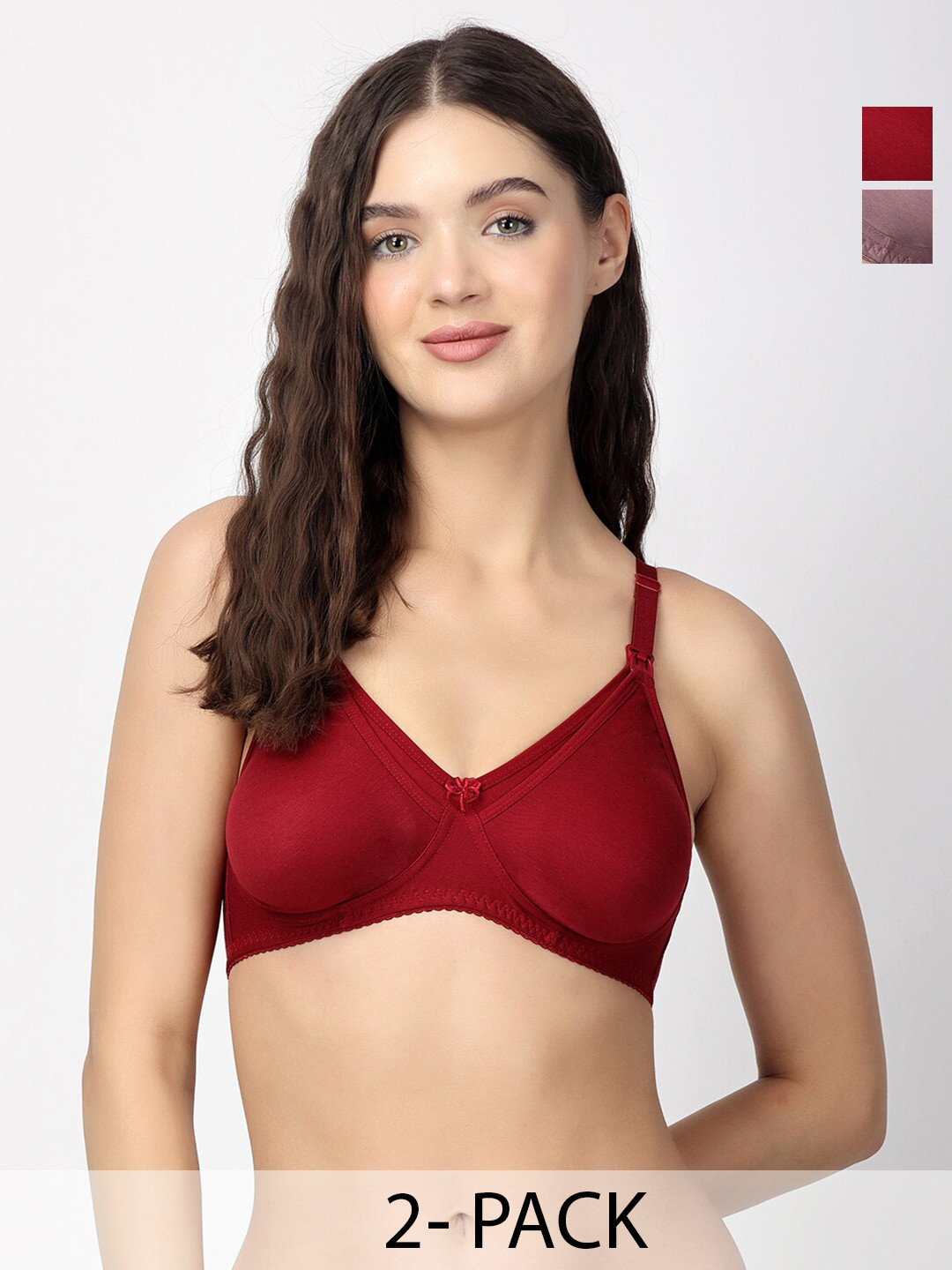 

Floret Pack of 2 Full-Coverage Maternity Bra, Mauve