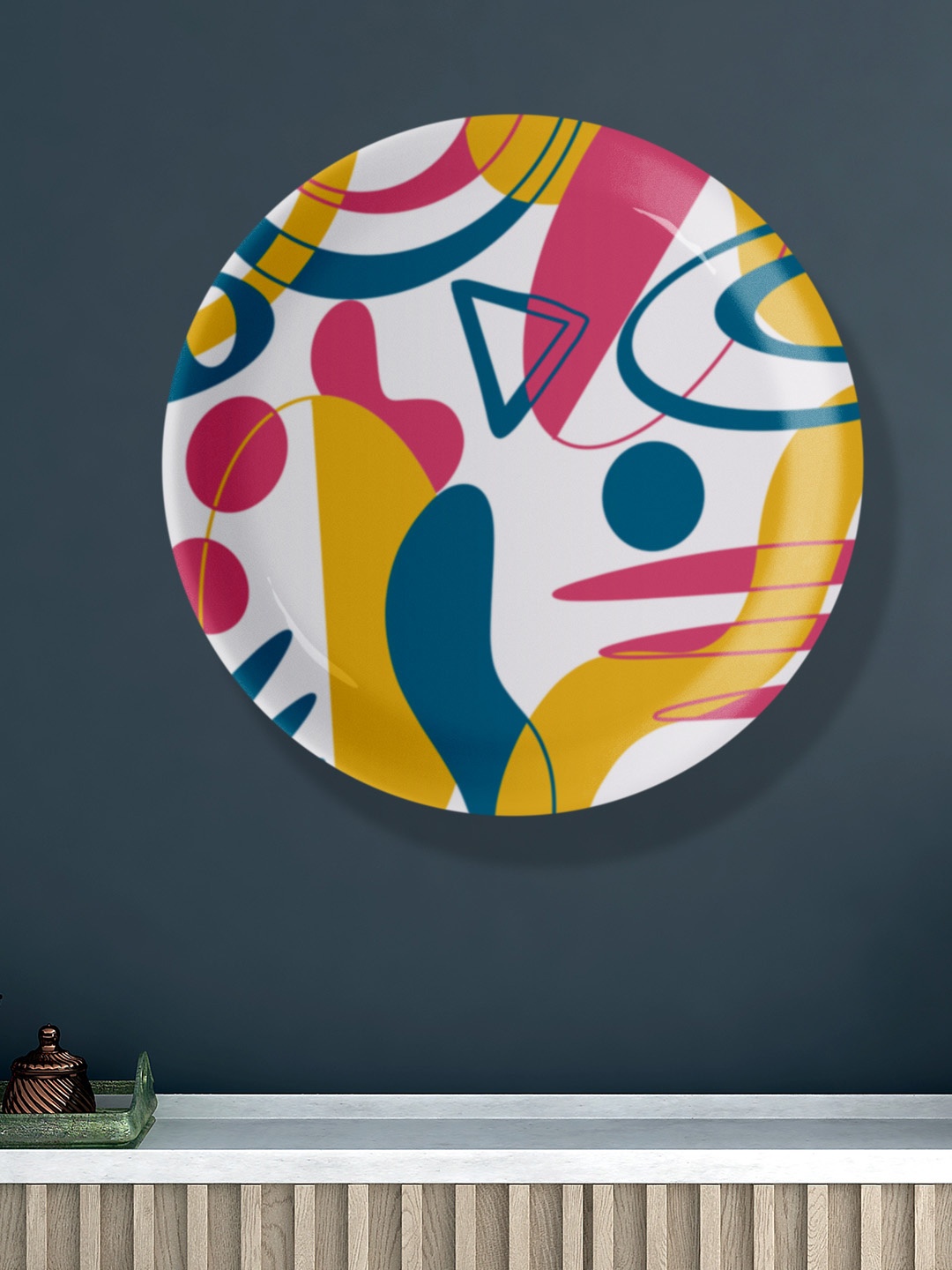 

nestroots White & Yellow Ceramic Dainty Delight Wall Decor Plate