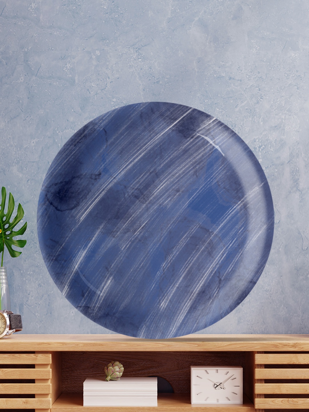 

Nestroots White & Yellow Printed Wall Plates, Blue