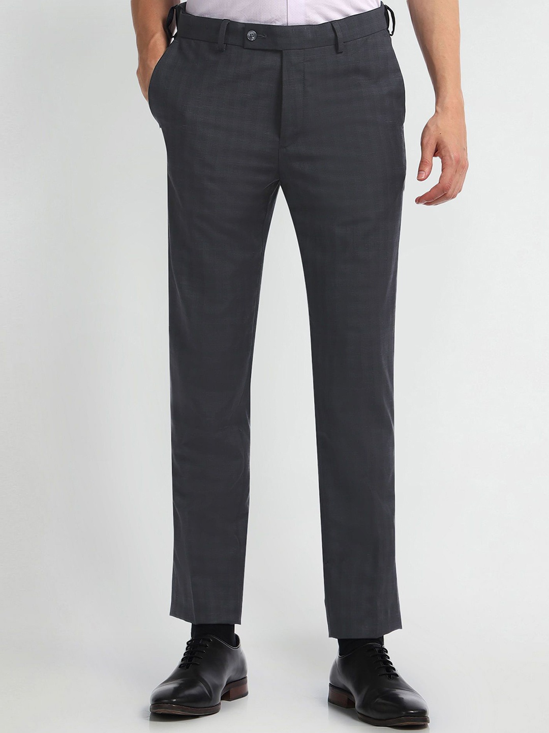 

Arrow Men Slim Fit Mid-Rise Mid-Rise Formal Trouser, Grey