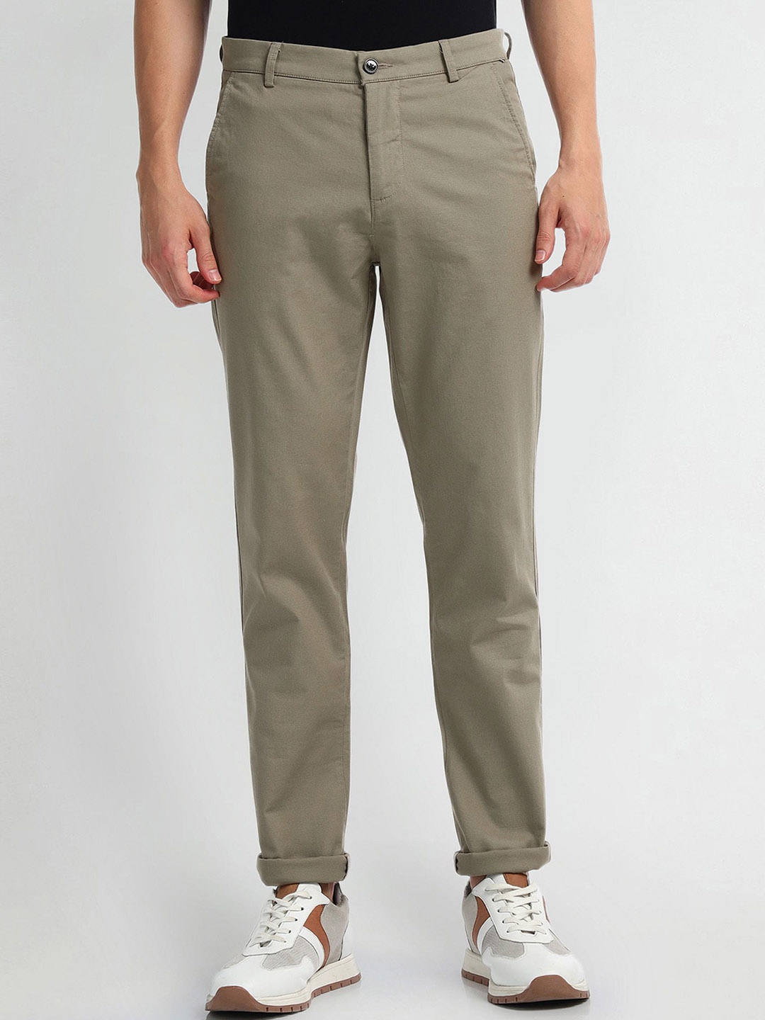 

Arrow Sport Men Mid-Rise Zip Flat-Front Slim Fit Cotton Regular Trouser, Brown