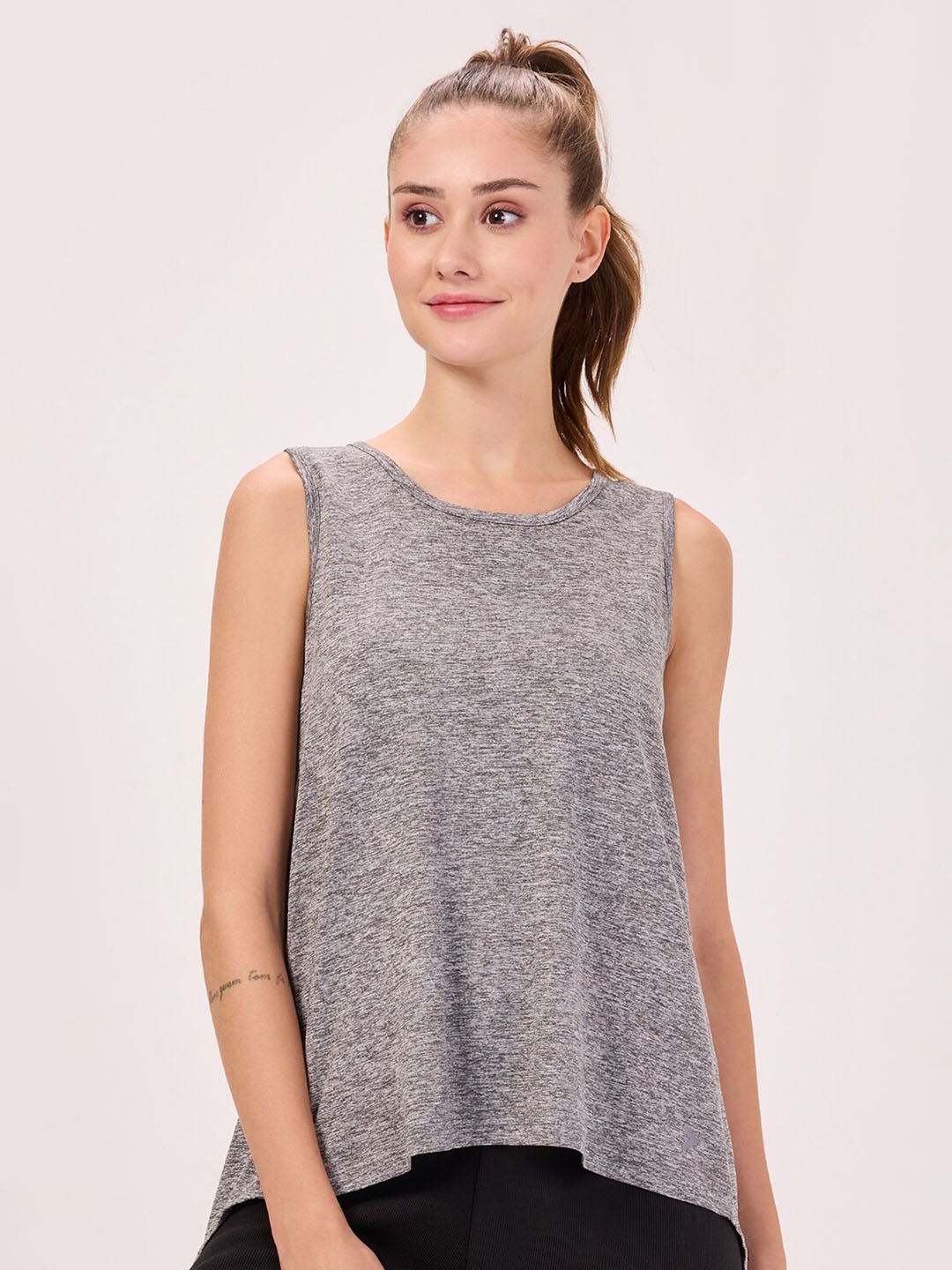 

Bombay Women Round Neck Sleeveless Polyester High Top, Grey