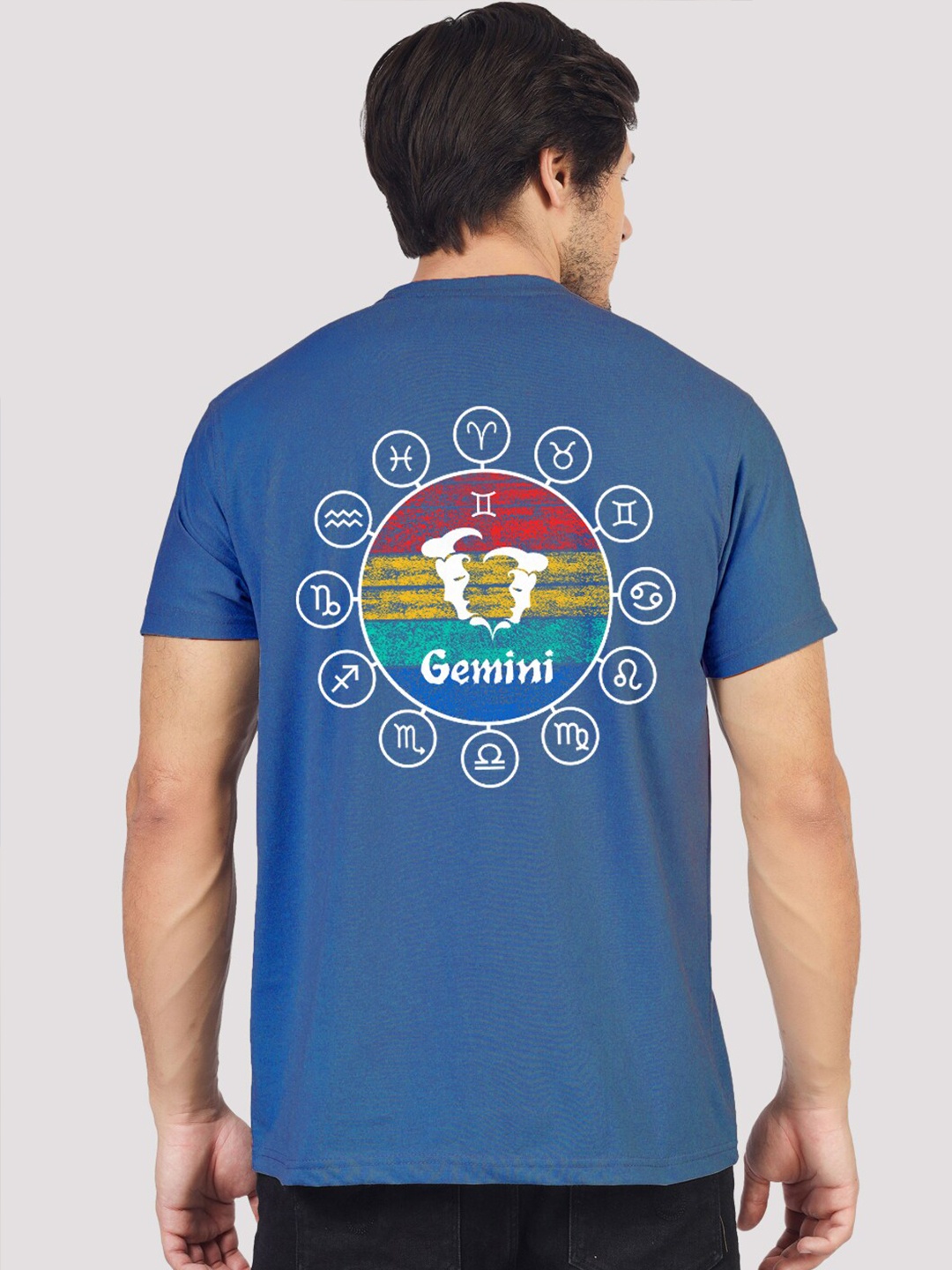 

Greylongg Men Applique T-shirt, Blue
